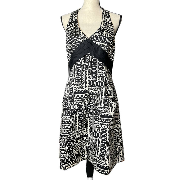 Jones New York Dress with Halter Neckline in Black and White Print Size 12 - Picture 1 of 6